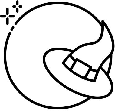 Cadılar Bayramı şapka simgesi, vektör illüstrasyonu