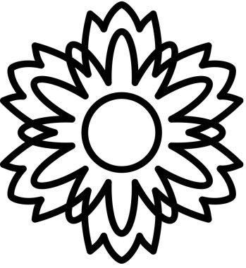 Çiçek süslemesinin basit vektör illüstrasyonu, çiçek açan bitki sanatı