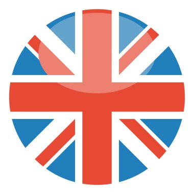 Birleşik Krallık bayrağı beyaz arkaplanda izole edildi, vektör illüstrasyonu