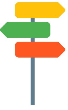 Beyaz arkaplanda izole edilmiş ok yönü, vektör illüstrasyonu