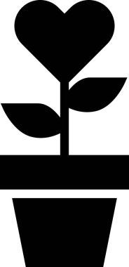 Sevgililer günü kalp simgesi, minimalist vektör illüstrasyonu