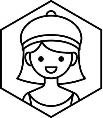 kız avatar simgesi, profil vektör çizimi