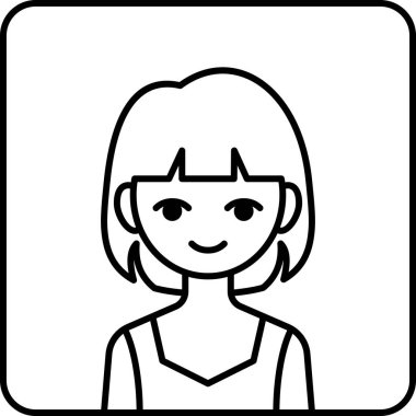 kız avatar simgesi, profil vektör çizimi