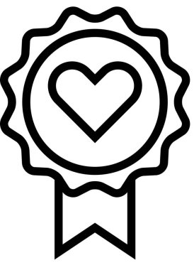 Sevgililer günü kalp simgesi, minimalist vektör illüstrasyonu