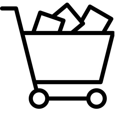 Alışveriş arabasının vektör çizimi, çevrimiçi satın alma