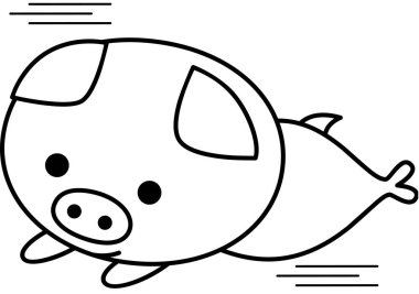 Domuz suratlı yüz ifadesi, vektör illüstrasyonu