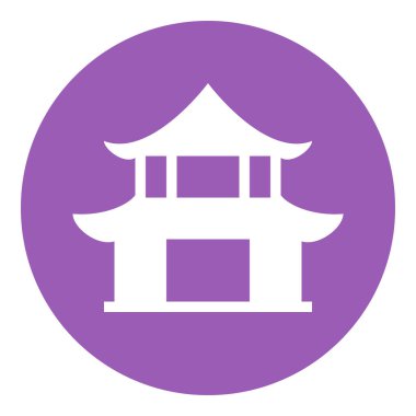 pagoda düz simgesi, vektör, illüstrasyon