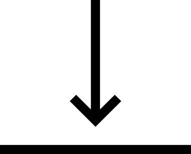 Beyaz arkaplanda izole edilmiş ok simgesi, vektör illüstrasyonu