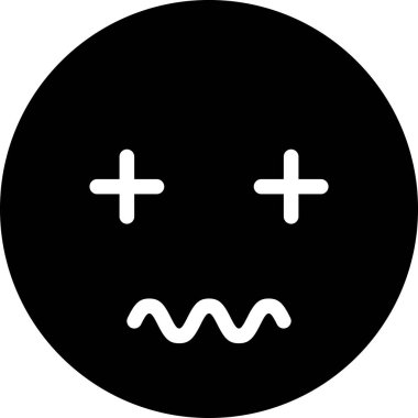 Beyaz arkaplanda izole edilmiş korkmuş yüz, vektör illüstrasyonu