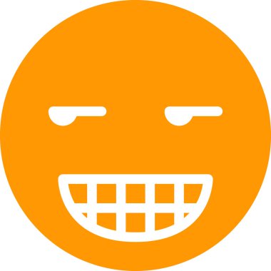 Beyaz arkaplanda sırıtış, vektör illüstrasyonu