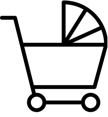 bebek yassı simgesi, vektör illüstrasyonu