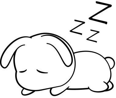 Maskot duygu uykusunun modern grafik çizimi