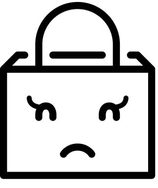 üzgün yüz avatarı, emoticon konsept vektör çizimi