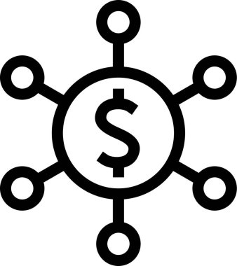 Para işareti, iş ve finans kavramının vektör çizimi