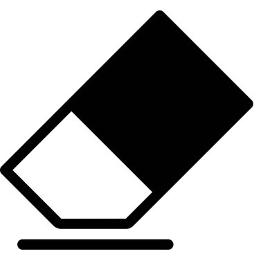 silgi düz simgesi, vektör illüstrasyonu