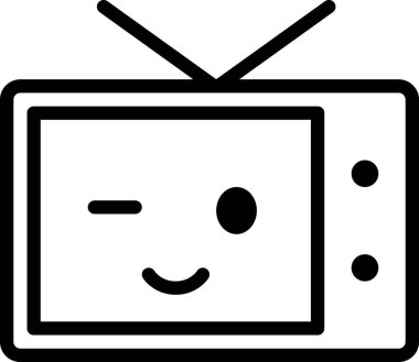 beyaz arkaplanda izole edilmiş televizyon yüzü, vektör illüstrasyonu