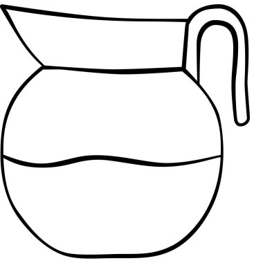 Beyaz arkaplanda izole edilmiş tencere, vektör illüstrasyonu