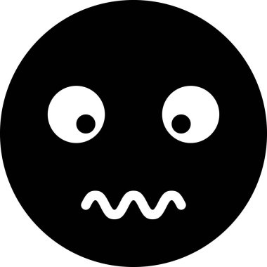 Beyaz arkaplanda izole edilmiş korkmuş yüz, vektör illüstrasyonu 