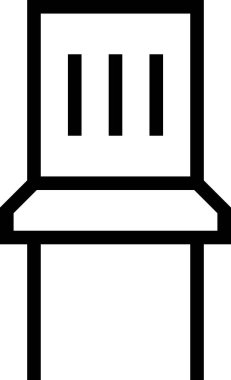 Beyaz arkaplanda izole edilmiş dirsek sandalyesi simgesi, vektör illüstrasyonu