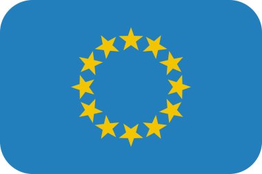 Avrupa Birliği bayrağı düz simge, vektör illüstrasyonu