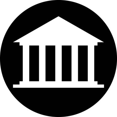 Müze binası düz simge, vektör, illüstrasyon