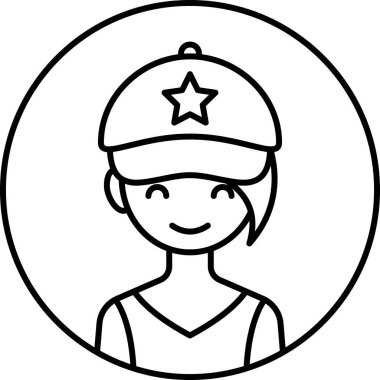 kız avatar simgesi, profil vektör çizimi