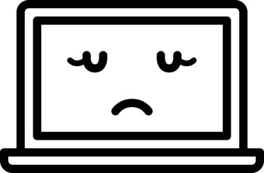 üzgün yüz avatarı, emoticon konsept vektör çizimi