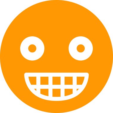 Beyaz arkaplanda sırıtış, vektör illüstrasyonu