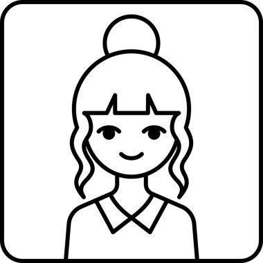 kız avatar simgesi, profil vektör çizimi