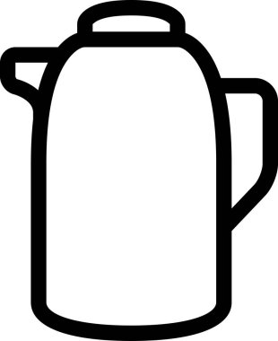 Beyaz arkaplanda izole edilmiş çaydanlık simgesi, vektör illüstrasyonu