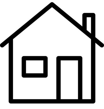 ev düz simgesi, vektör illüstrasyonu