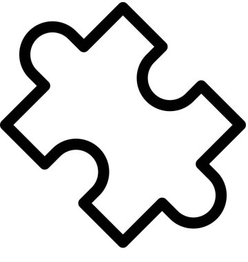 Beyaz arkaplanda izole edilmiş yapboz simgesi, vektör illüstrasyonu