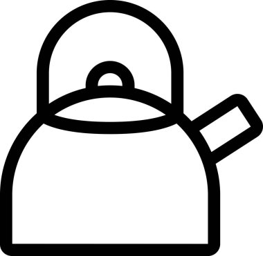 Beyaz arkaplanda izole edilmiş çaydanlık simgesi, vektör illüstrasyonu