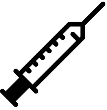 Şırınga simgesi, vektör illüstrasyonu