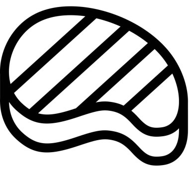 Beyaz arkaplanda sığır eti simgesi izole edildi, vektör illüstrasyonu