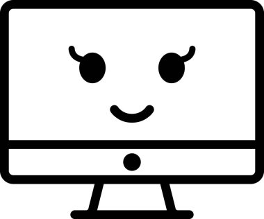 İfade yüz ifadesi duygu simgesi vektörü, masaüstü bilgisayarında gülen yüz avatarı