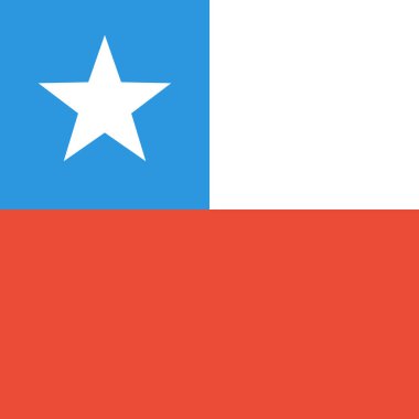 Şili düz simgesi bayrağı, vektör illüstrasyonu