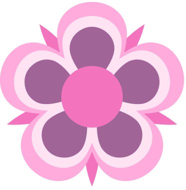 Çiçek süslemesinin pembe mor vektör çizimi, çiçek çiçeği çiçeği çiçek sanatı