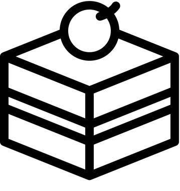 Lezzetli tatlı kek ikonu, vektör illüstrasyonu