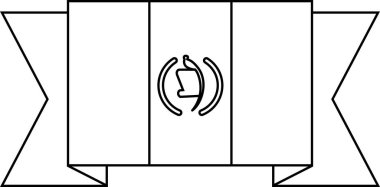 Guatemala düz simgesi bayrağı, vektör illüstrasyonu 
