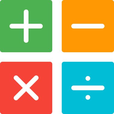 Matematik düz simgesi, vektör illüstrasyonu