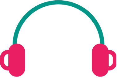 Beyaz arkaplanda izole edilmiş müzik simgesi, vektör illüstrasyonu