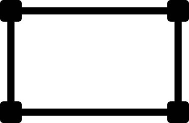 Beyaz arkaplanda izole edilmiş dikdörtgen simgesi, vektör illüstrasyonu 