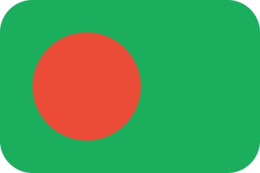 Bangladeş düz simgesi bayrağı, vektör illüstrasyonu