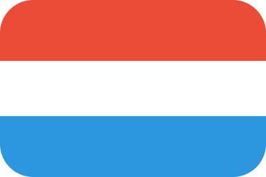 Lüksemburg 'un bayrağı düz simge, vektör illüstrasyonu