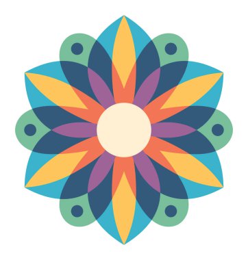 Çiçek mandala vektör çizimi 