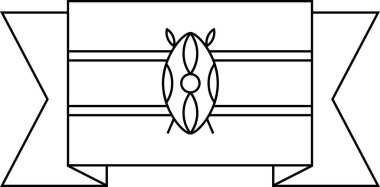 Kenya düz simgesi bayrağı, vektör illüstrasyonu  