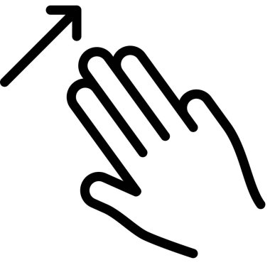 el simgesini kaldır, parmak vektör illüstrasyonuna dokun