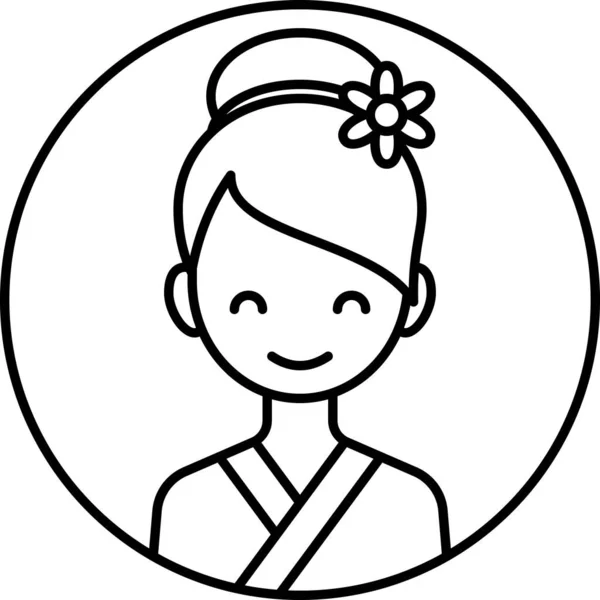 Mädchen Avatar Symbol Profil Vektor Illustration — Stockvektor