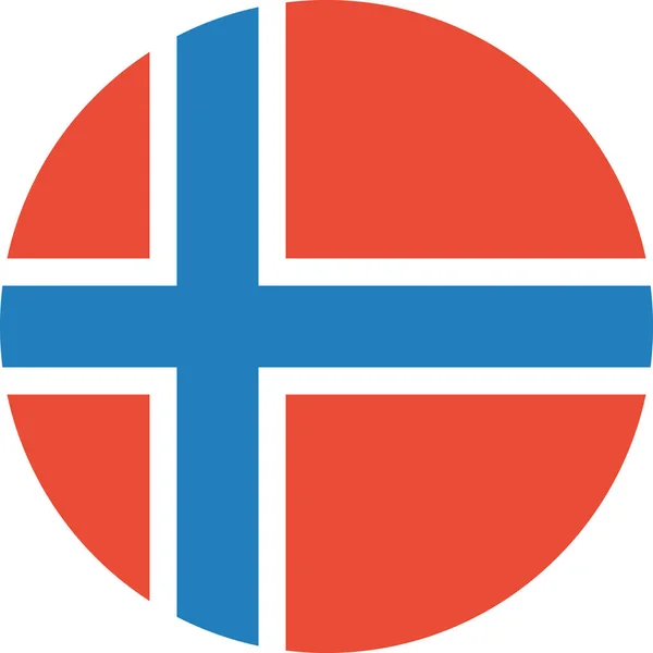 Σημαία Νορβηγίας Επίπεδη Εικονίδιο Διανυσματική Απεικόνιση — Διανυσματικό Αρχείο
